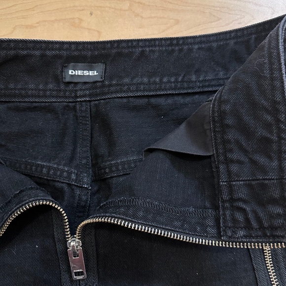 Diesel Denim Black Mini Skirt with Zippers - Picture 5 of 7